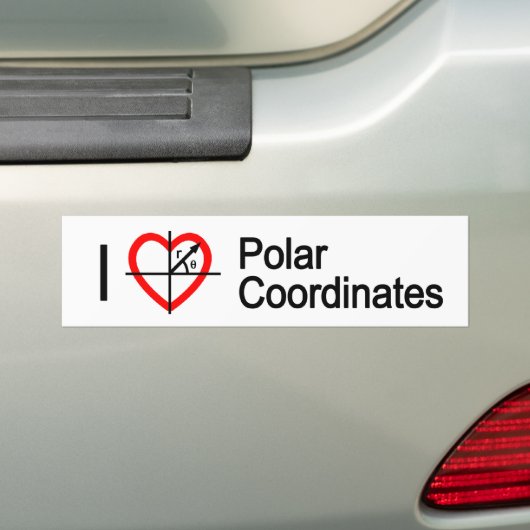 Ik hart polarcoördinaten bumpersticker (Op auto)