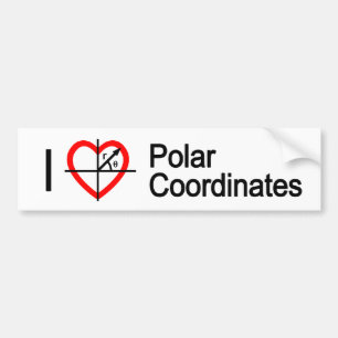 Ik hart polarcoördinaten bumpersticker