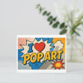 "Ik [Hart] Pop Art" Briefkaart (Staand voorkant)