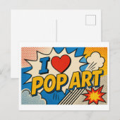 "Ik [Hart] Pop Art" Briefkaart (Voorkant / Achterkant)