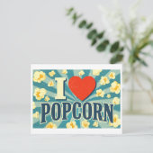 "Ik [Hart] Popcorn" Briefkaart (Staand voorkant)
