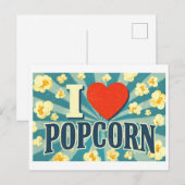"Ik [Hart] Popcorn" Briefkaart (Voorkant / Achterkant)