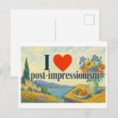 "Ik [Hart] Post-Impressionisme" Briefkaart (Voorkant / Achterkant)