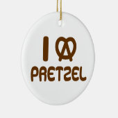 Ik hart Pretzel Keramisch Ornament (Rechts)