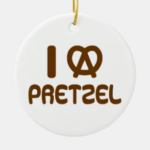 Ik hart Pretzel Keramisch Ornament