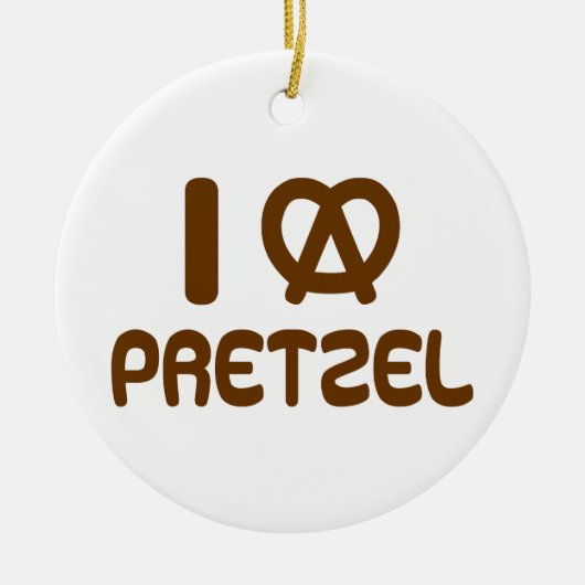 Ik hart Pretzel Keramisch Ornament (Voorkant)