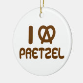 Ik hart Pretzel Keramisch Ornament (Links)