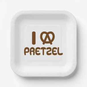 Ik hart Pretzel Papieren Bordje