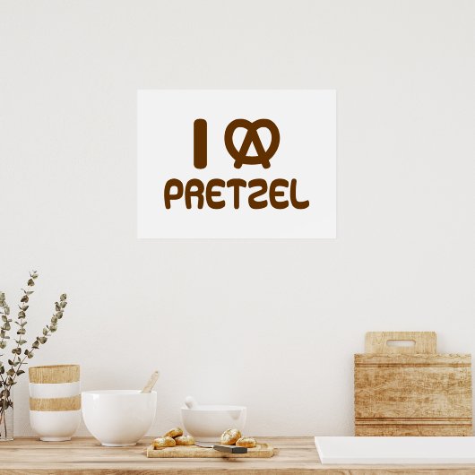 Ik hart Pretzel Poster (Keuken)