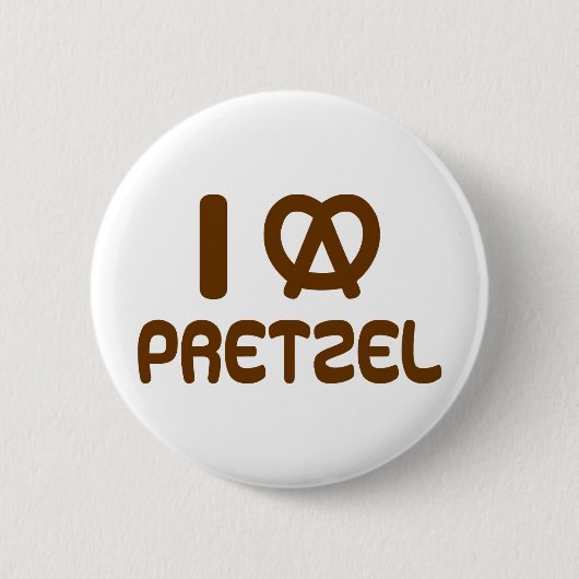 Ik hart Pretzel Ronde Button 5,7 Cm (Voorkant)