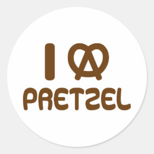 Ik hart Pretzel Ronde Sticker
