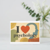"Ik [Hart] Psychologie" Briefkaart (Staand voorkant)