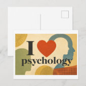 "Ik [Hart] Psychologie" Briefkaart (Voorkant / Achterkant)