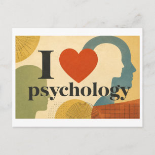 "Ik [Hart] Psychologie" Briefkaart