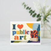 "Ik [Hart] Publieke Kunst" Briefkaart (Staand voorkant)