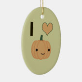 Ik hart Pumpkin Keramisch Ornament (Rechts)