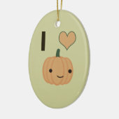 Ik hart Pumpkin Keramisch Ornament (Links)