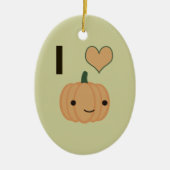 Ik hart Pumpkin Keramisch Ornament (Voorkant)