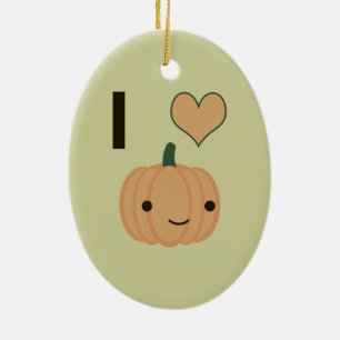Ik hart Pumpkin Keramisch Ornament