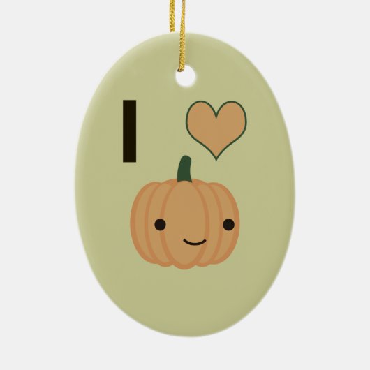 Ik hart Pumpkin Keramisch Ornament (Achterkant)