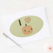 Ik hart Pumpkin Ovale Sticker (Envelop)