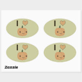 Ik hart Pumpkin Ovale Sticker (Vel)
