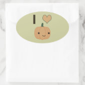 Ik hart Pumpkin Ovale Sticker (Tas)