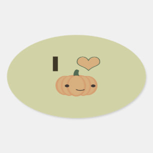 Ik hart Pumpkin Ovale Sticker