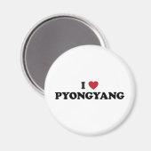 Ik hart Pyongyang Noord-Korea Magneet (Voorkant / Achterkant)