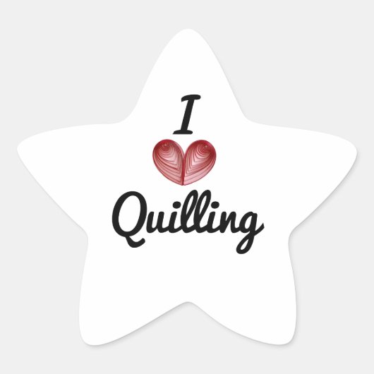 Ik (hart) Quilling, 1.5-in Ster Vorm Stickers (Voorkant)