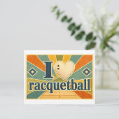 "Ik [Hart] Racquetball" Briefkaart (Staand voorkant)