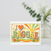 "Ik [Hart] Raggae" Briefkaart (Staand voorkant)