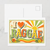 "Ik [Hart] Raggae" Briefkaart (Voorkant / Achterkant)