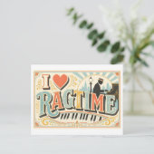 "Ik [Hart] Ragtime" Briefkaart (Staand voorkant)