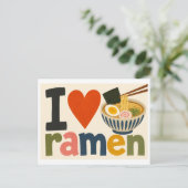 "Ik [Hart] Ramen" Briefkaart (Staand voorkant)