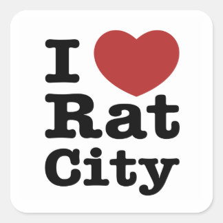 Ik hart Rat City Vierkante Sticker
