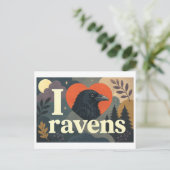 "Ik [Hart] Ravens" Briefkaart (Staand voorkant)