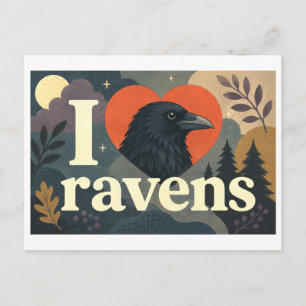 "Ik [Hart] Ravens" Briefkaart