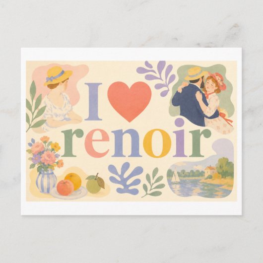 "Ik [Hart] Renoir" Briefkaart (Voorkant)