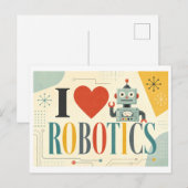 "Ik [Hart] Robotica" Briefkaart (Voorkant / Achterkant)