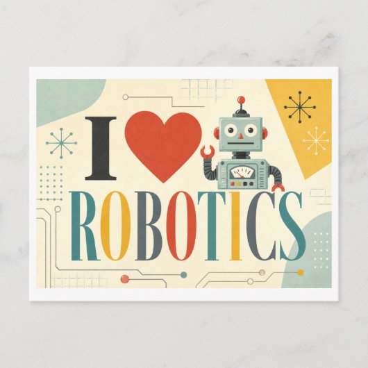 "Ik [Hart] Robotica" Briefkaart (Voorkant)