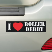Ik hart Roller Derby Bumpersticker (Op auto)