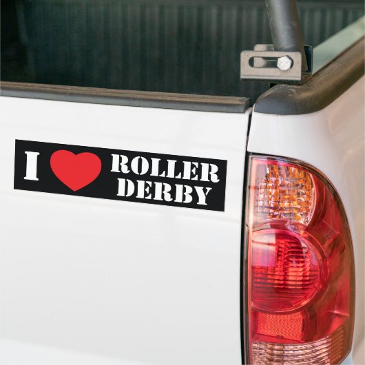 Ik hart Roller Derby Bumpersticker (Op Truck)