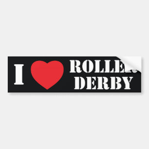 Ik hart Roller Derby Bumpersticker