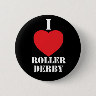 Ik hart Roller Derby Ronde Button 5,7 Cm