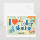 "Ik [Hart] Roller Skaten" Briefkaart (Voorkant / Achterkant)