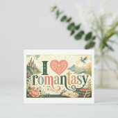"Ik [Hart] Romantasy" Briefkaart (Staand voorkant)
