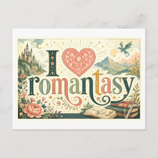 "Ik [Hart] Romantasy" Briefkaart (Voorkant)