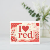 "Ik [Hart] Rood" Briefkaart (Staand voorkant)
