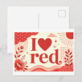 "Ik [Hart] Rood" Briefkaart (Voorkant / Achterkant)